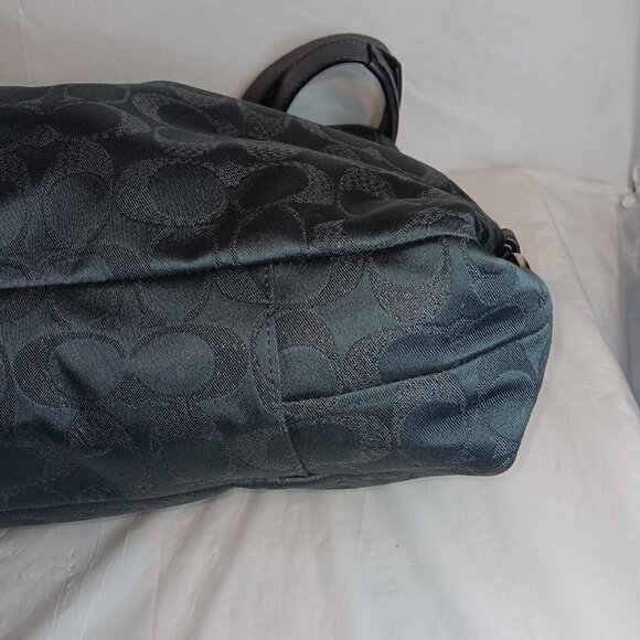 Coach Ashley Canvas/Leather Handbag (Charcoal Gray) H1159-F18776 Authentic - Picture 6 of 11